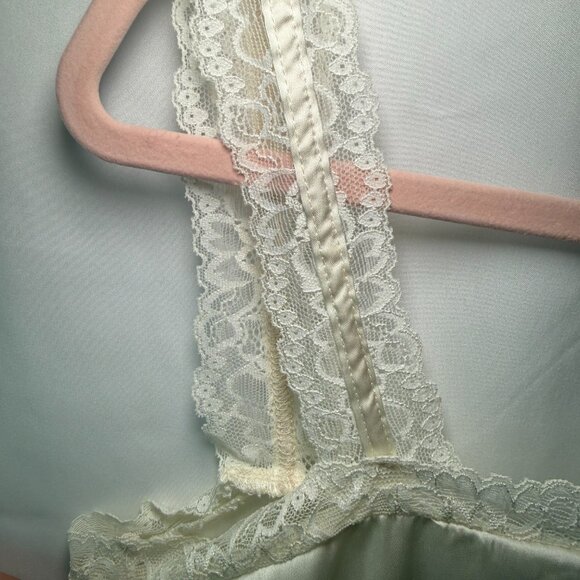 Haute Satin Lace Trim Camisole Lingerie Crop Top – Ivory - Picture 7 of 7